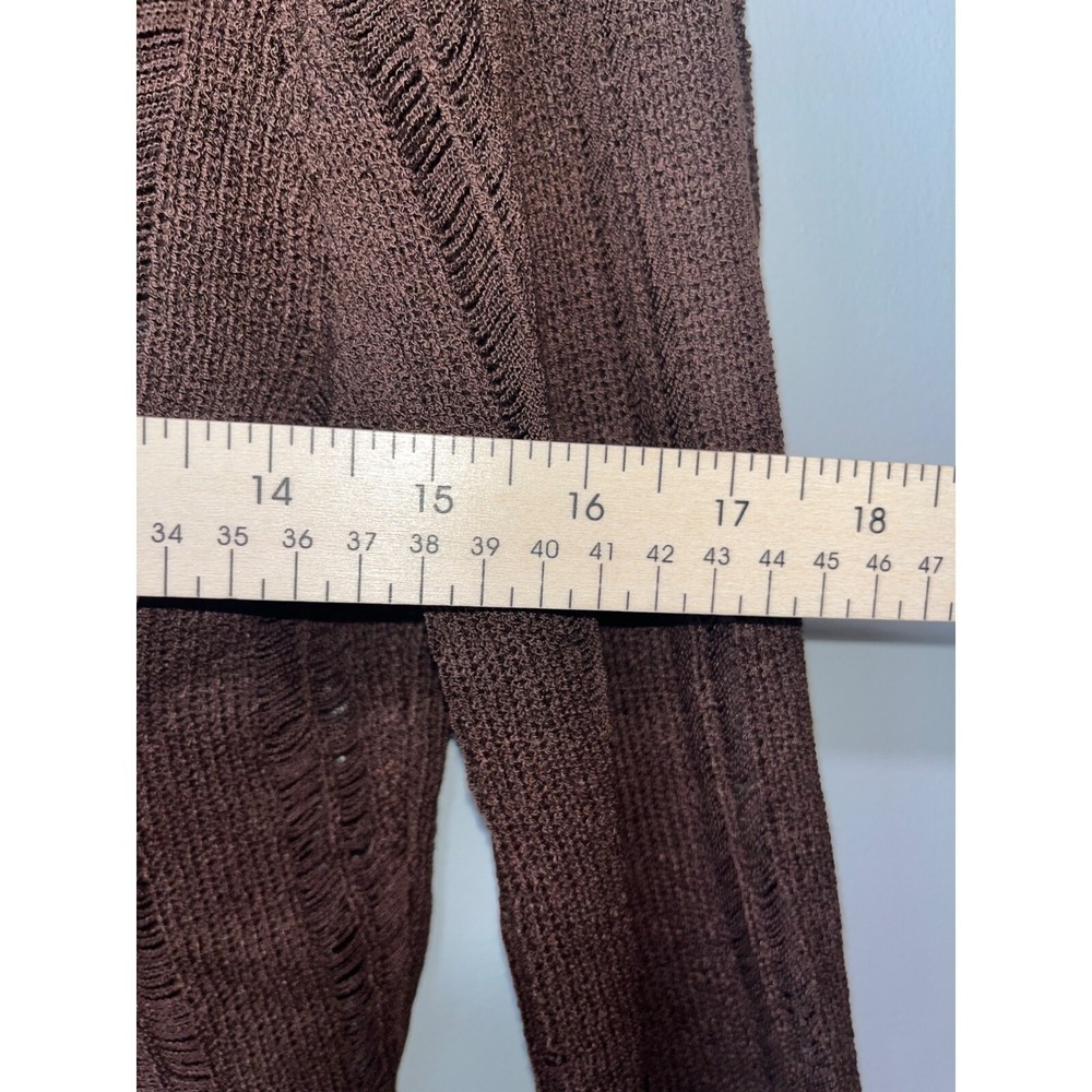 Cotton Candy Brown Sheer Button-Front Long Sleeve Top - Picture 4 of 9